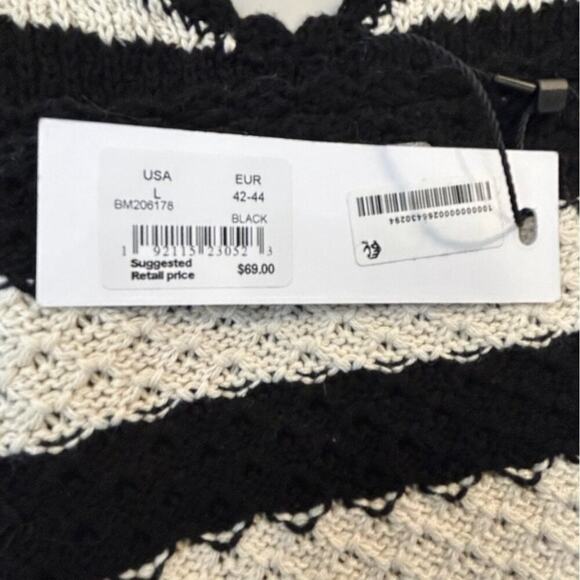 BB DAKOTA Women's Canary Island Top, Black/White Stripped Size Large NWT - Picture 7 of 9